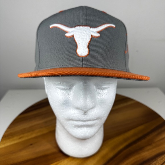 Longhorn Headwear Texas Longhorns Flat Brim Snapback Cap Gray Orange OSFA - Picture 2 of 10